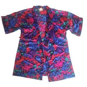 Vintage 80s 90s Monsoon Soft Body Wrap Robe Size L